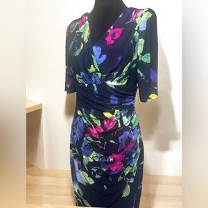 Brand: Lauren Ralph Lauren, floral dress, wrap front, size 4
